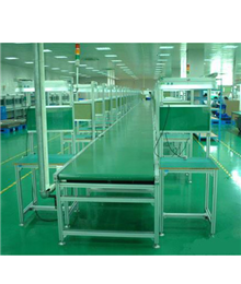 双边皮带输送线两旁铝材工作台